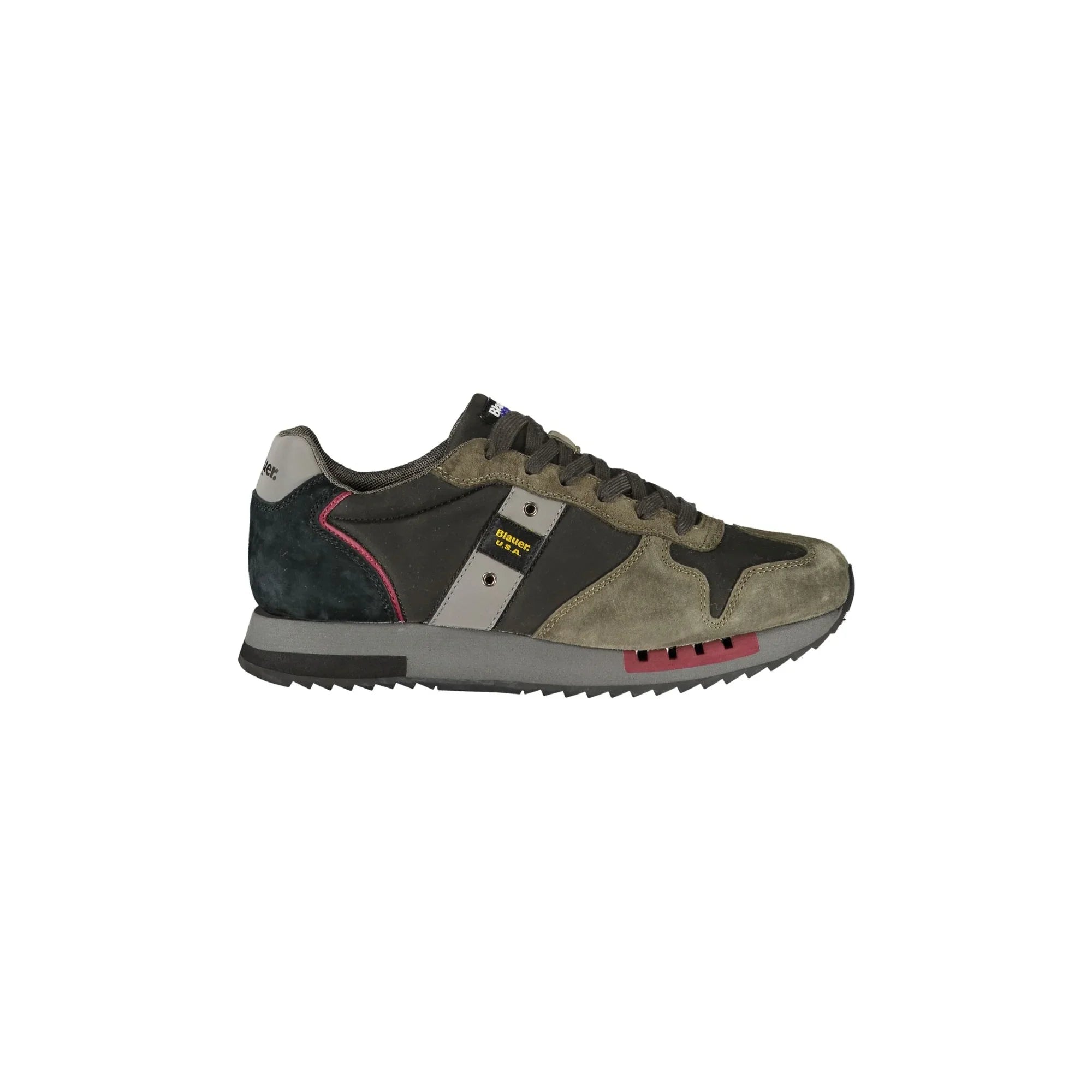 BLAUER Men's Black Sneakers with Laces and Contrast Details