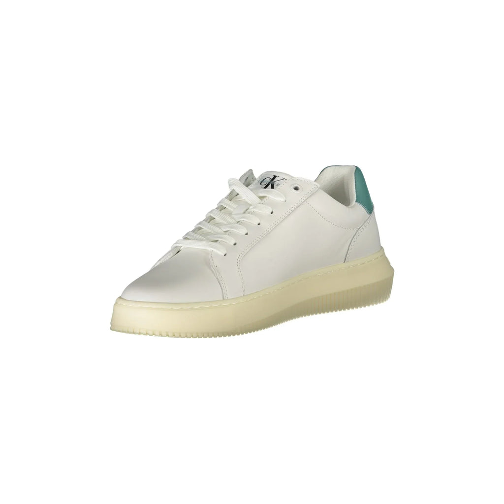 CALVIN KLEIN Men's White Lace-up Sneakers with Logo