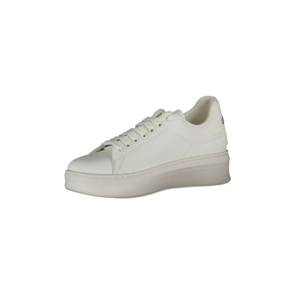 GAELLE PARIS Women's White Sneakers with Double Logo Laces