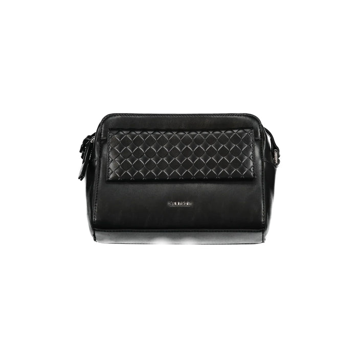 Calvin Klein Women's Black Adjustable Shoulder Bag with Zip and Magnet