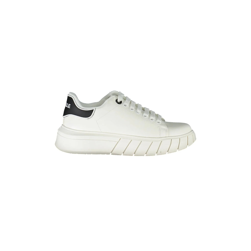 GAELLE PARIS Women's White Lace-Up Sneakers with Logo