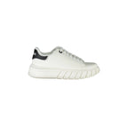 GAELLE PARIS Women's White Lace-Up Sneakers with Logo