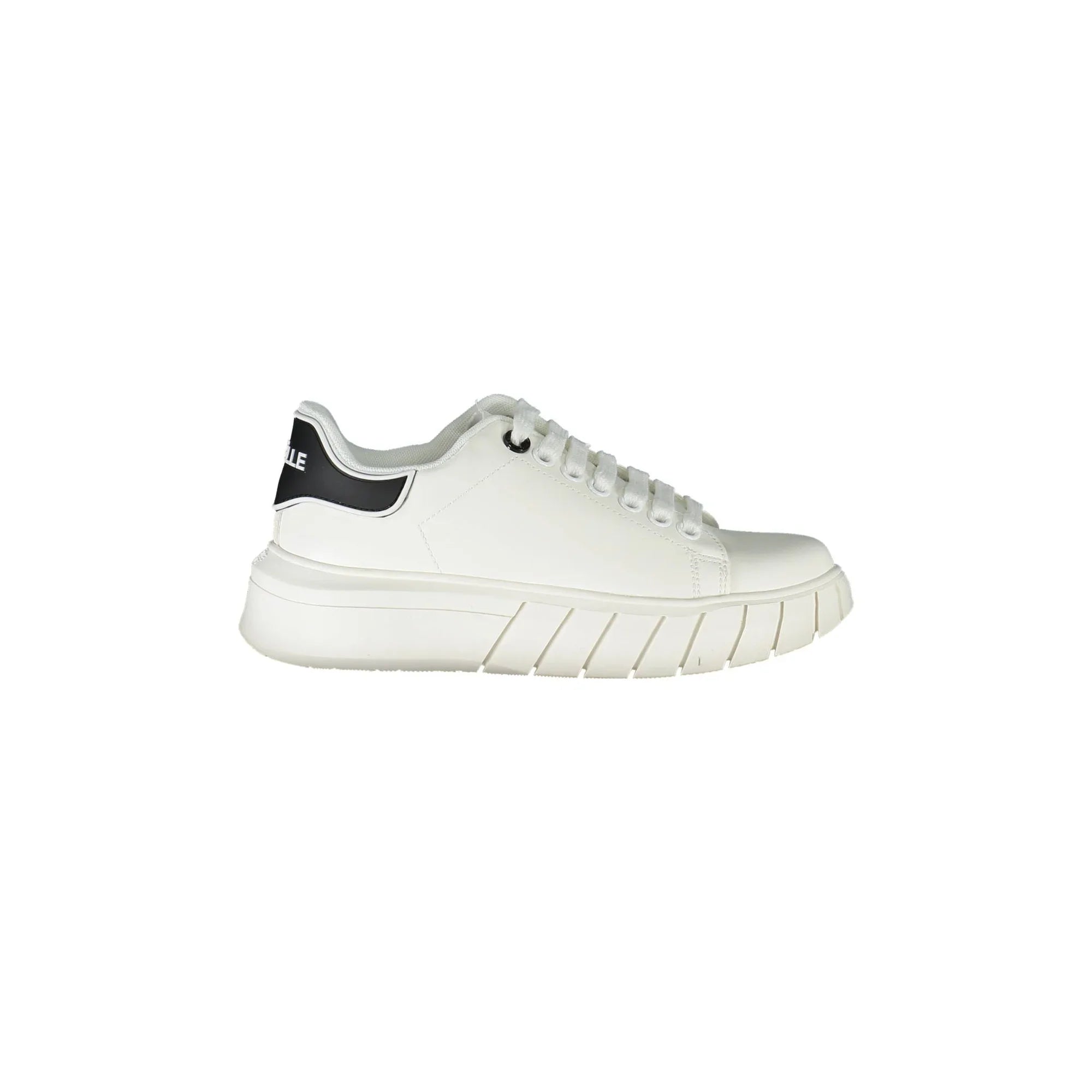 GAELLE PARIS Women's White Lace-Up Sneakers with Logo