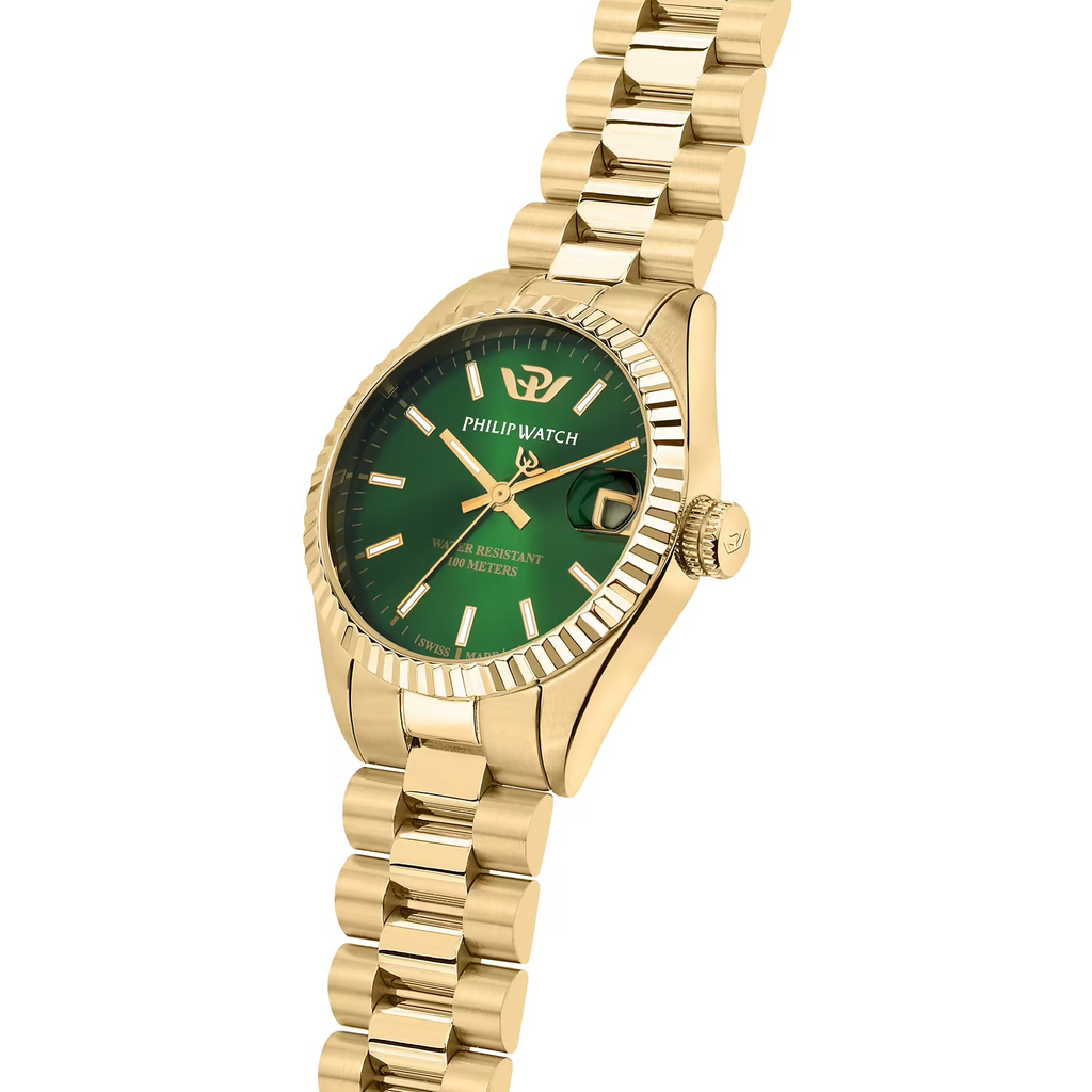 Philip Watch Caribe Gold Women – Green elegance R8253597591