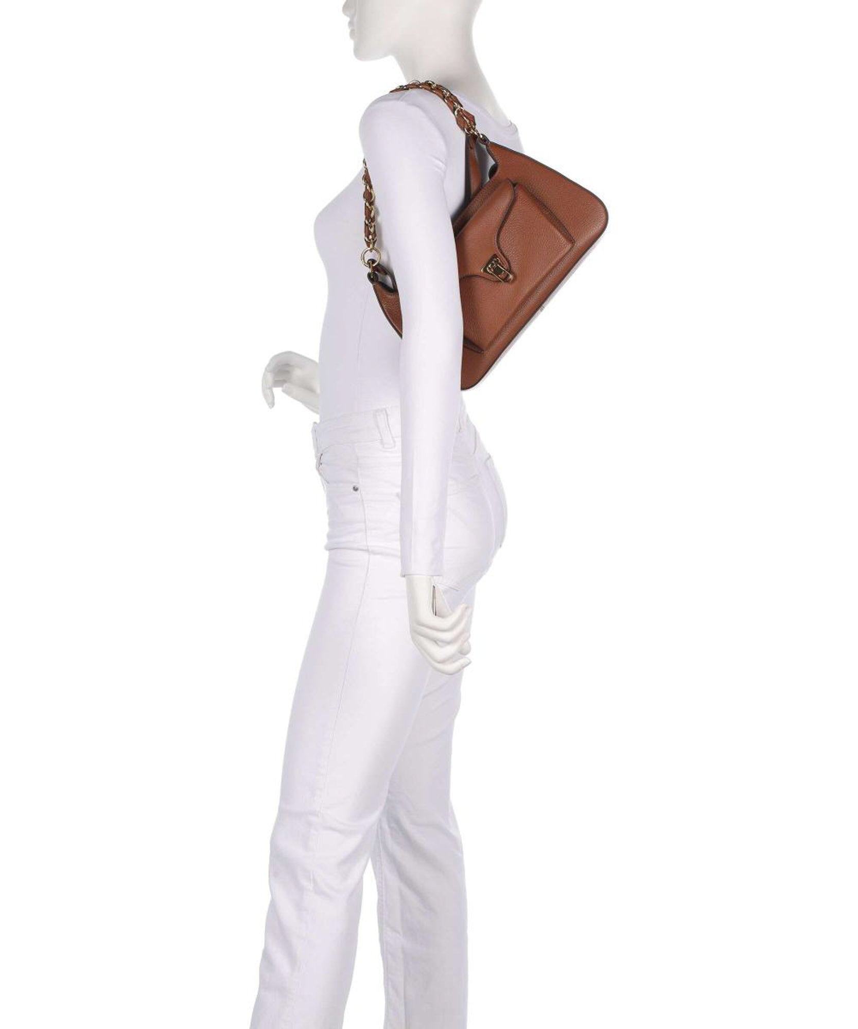 COCCINELLE Women's Brown Shoulder Bag, Made of Genuine Leather, Beat Generation