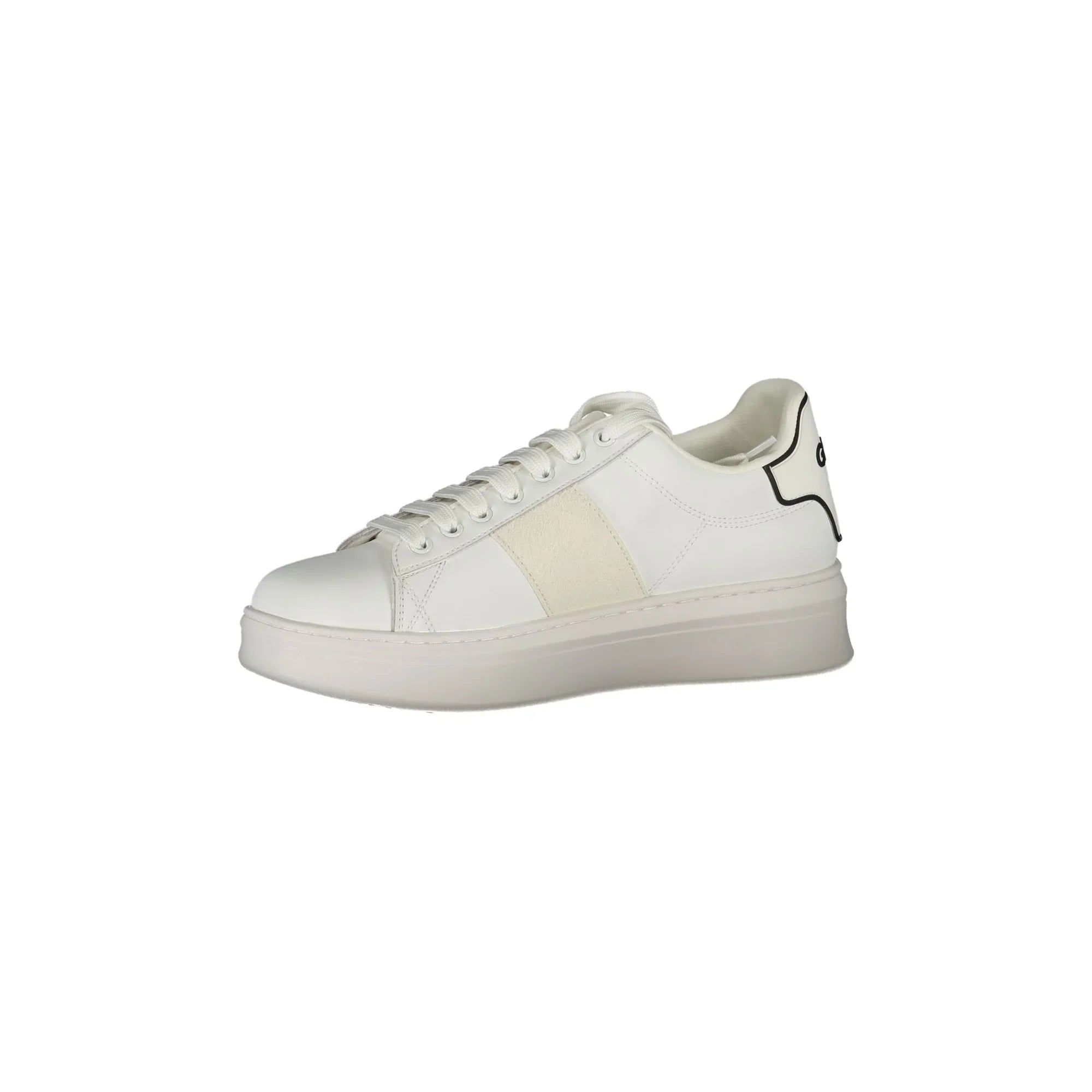 GAELLE PARIS Men's White Sneakers with Contrast Details