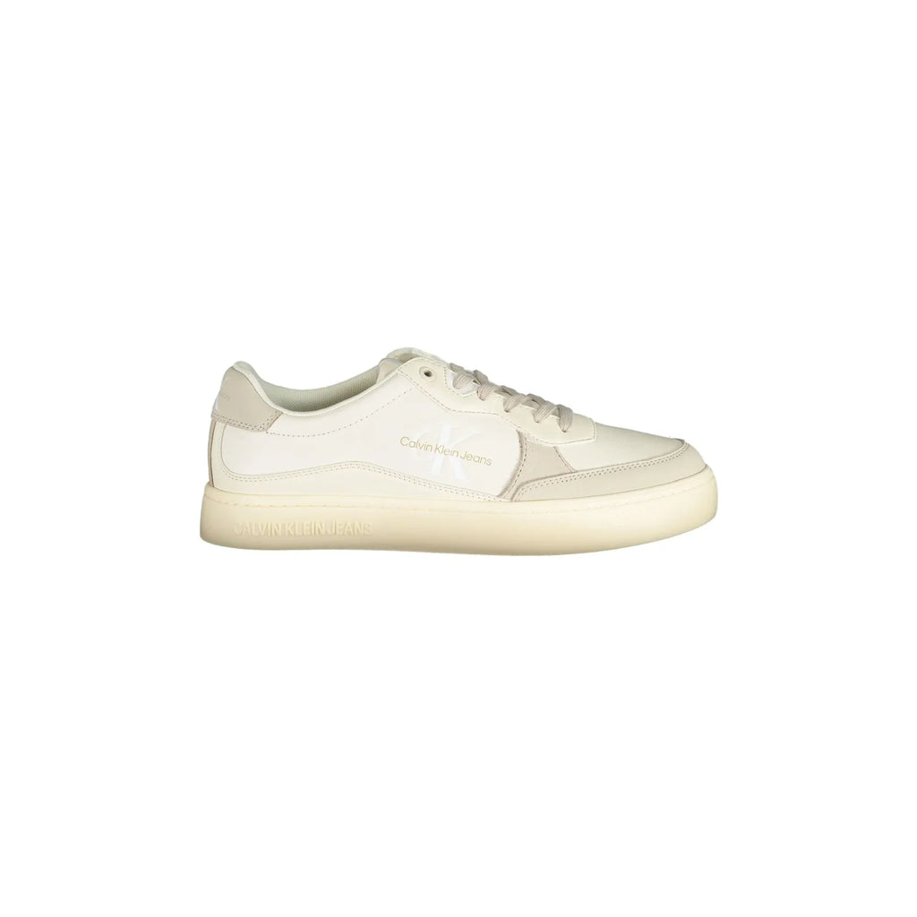 CALVIN KLEIN Scarpe Sneakers Uomo Bianche con Dettagli a Contrasto