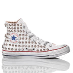 White Studded Leather Converse