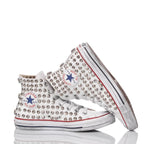 White Studded Leather Converse