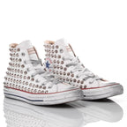 White Studded Leather Converse