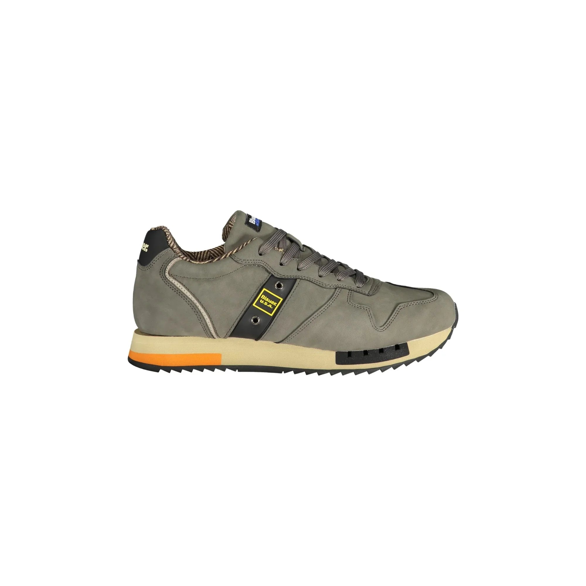 BLAUER Men's Grey Lace-Up Sports Shoes with Removable Insole