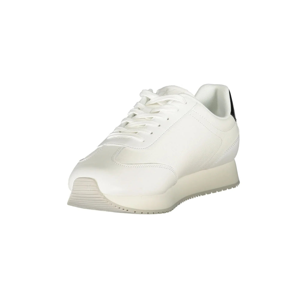 CALVIN KLEIN Sneakers Uomo Bianche con Dettagli Neri e Logo