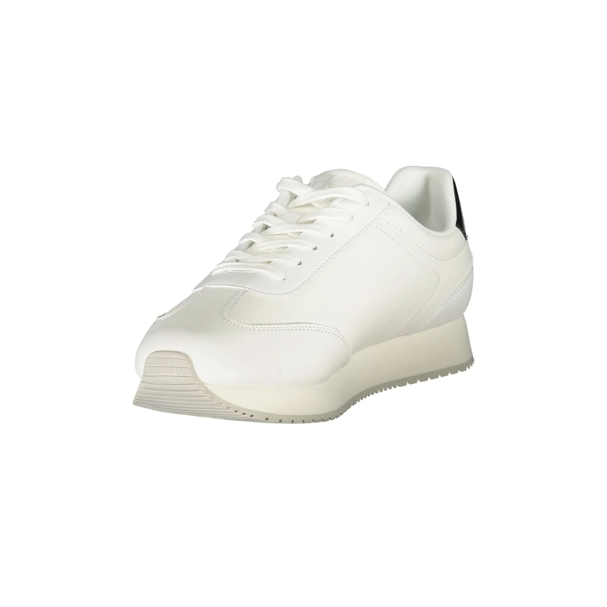 CALVIN KLEIN Men's White Sneakers with Black Details and Logo