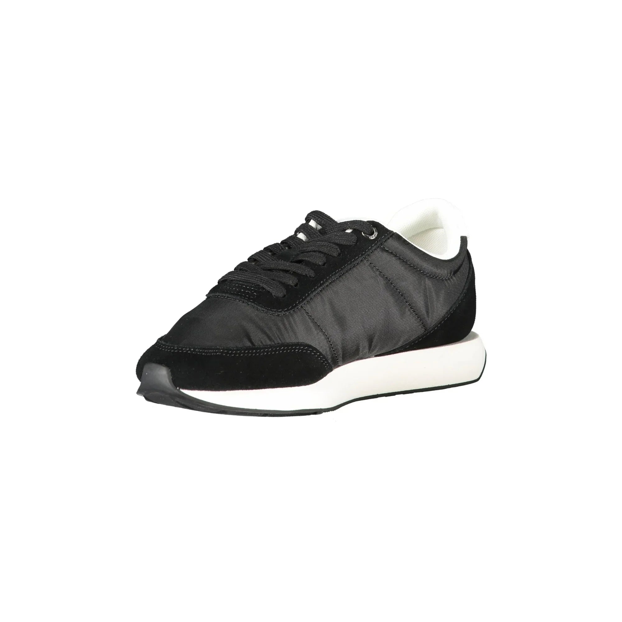 CALVIN KLEIN Women's Black Lace-Up Sneakers with White Details