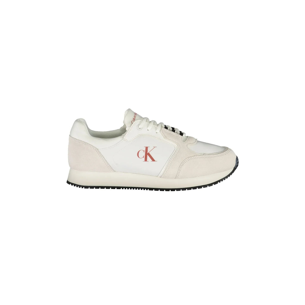 CALVIN KLEIN Scarpe Sneakers Uomo Bianche con Dettagli a Contrasto