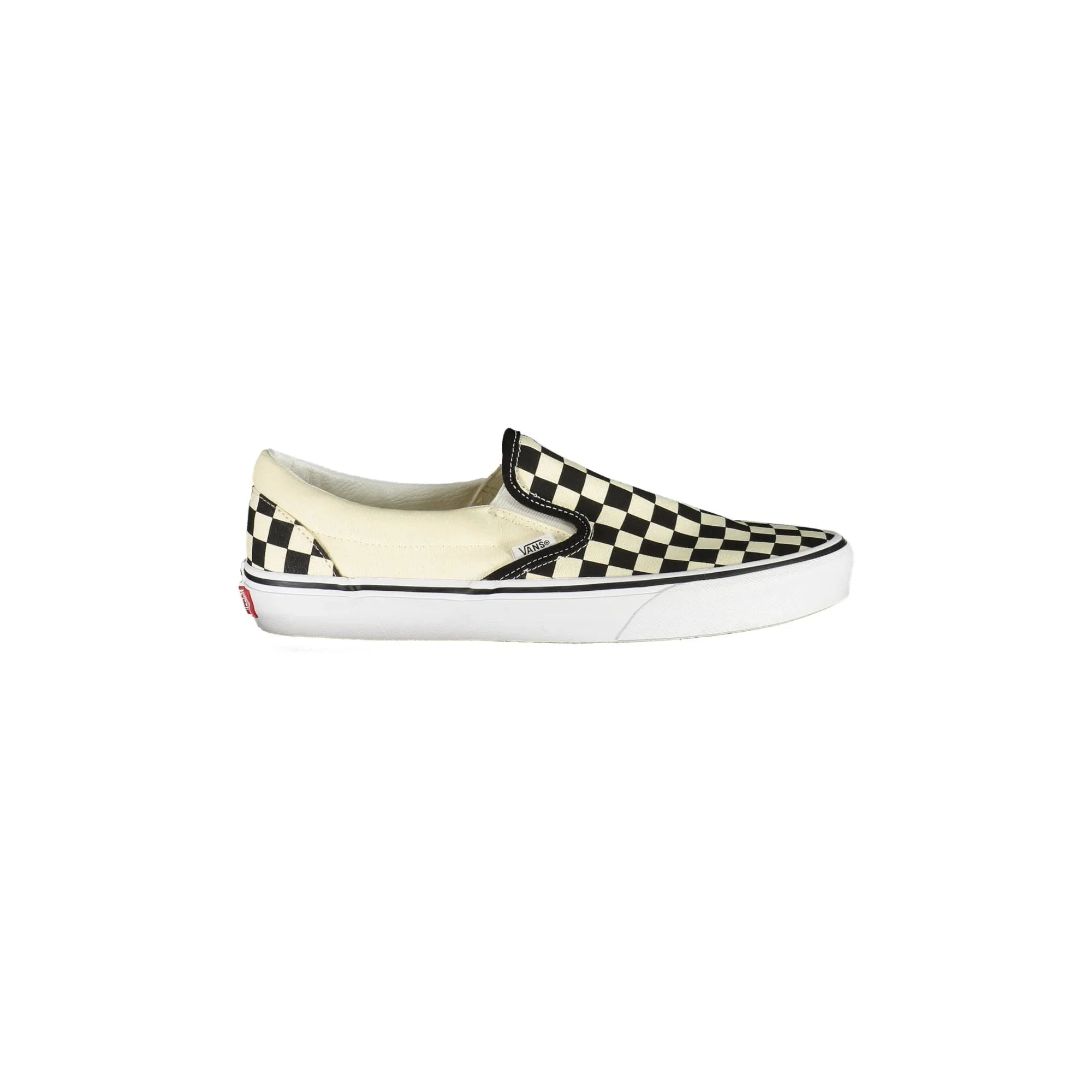 VANS Men's White Checkerboard Slip-On Sneakers with Elastic