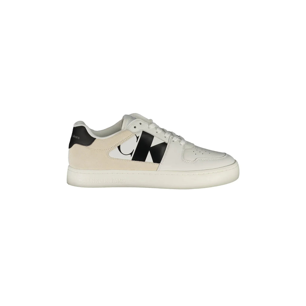 CALVIN KLEIN Scarpe Sneakers Uomo Bianche con Dettagli a Contrasto