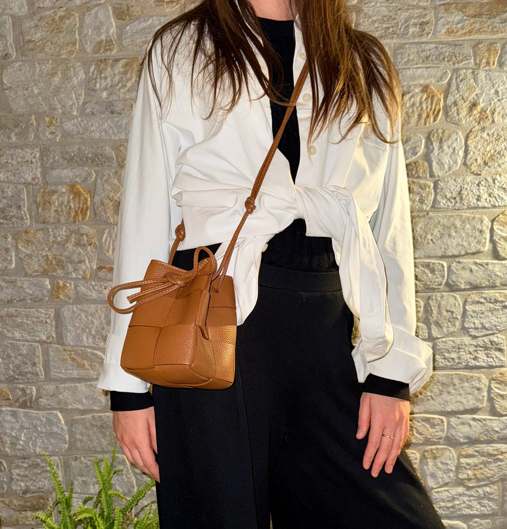 Emi - Handmade Drawstring Woven Crossbody Bag