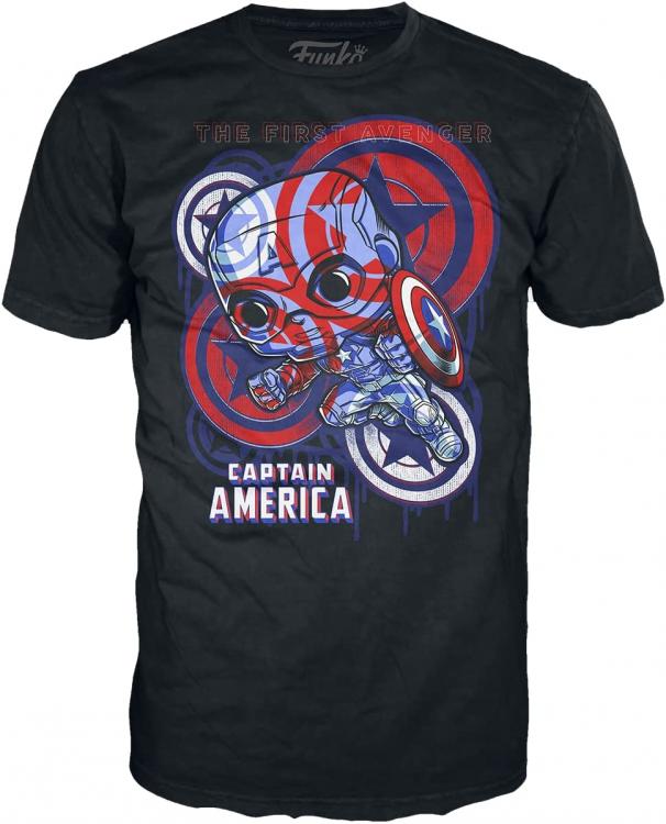Funko Pop! Tees Marvel Captain America 36 Art Series Special Edition T-Shirt XL