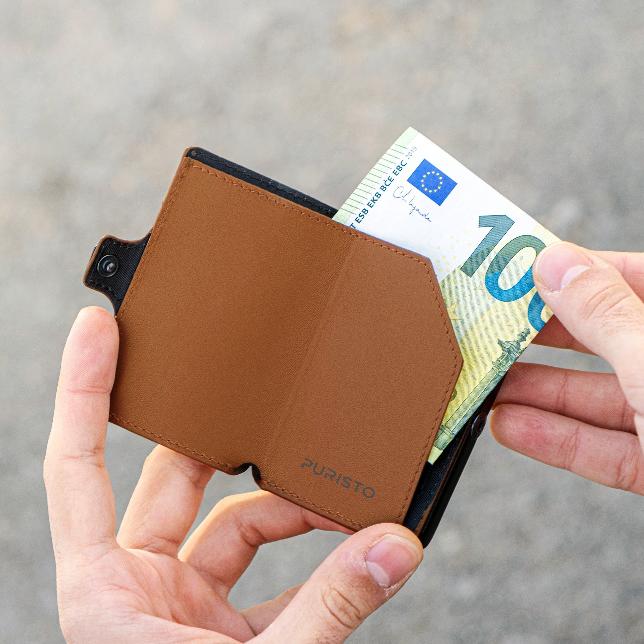 KLIK Minimal SLIM without coin pocket Mirum Cognac