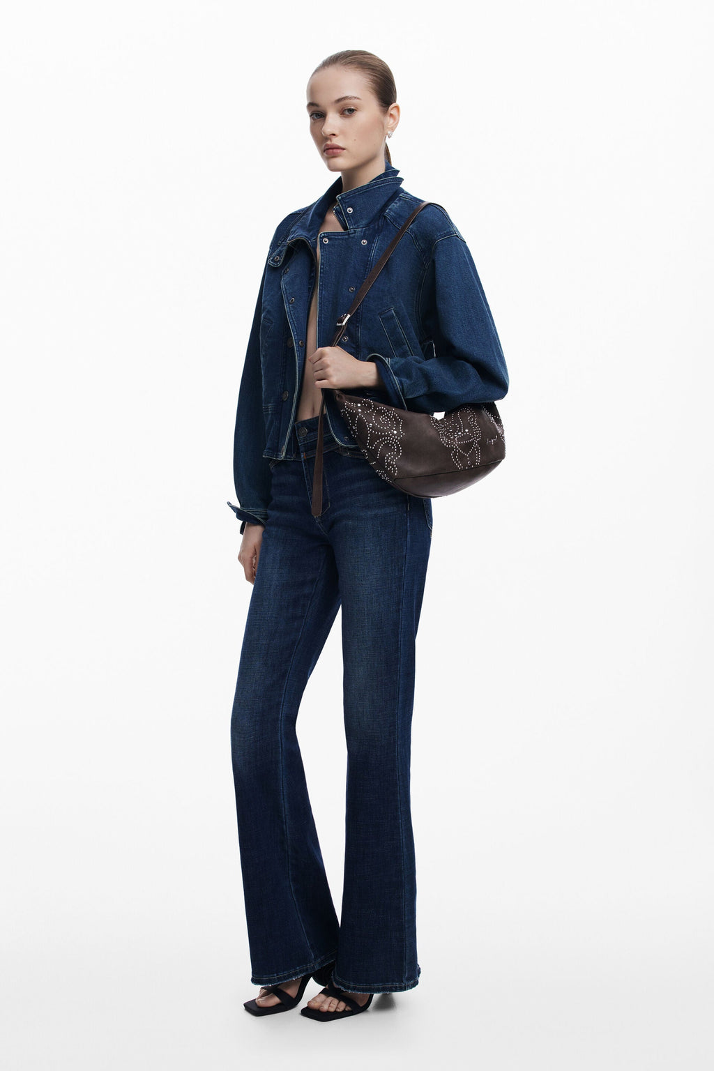 DESIGUAL Women's Brown Shoulder Bag, Poker Face Munster