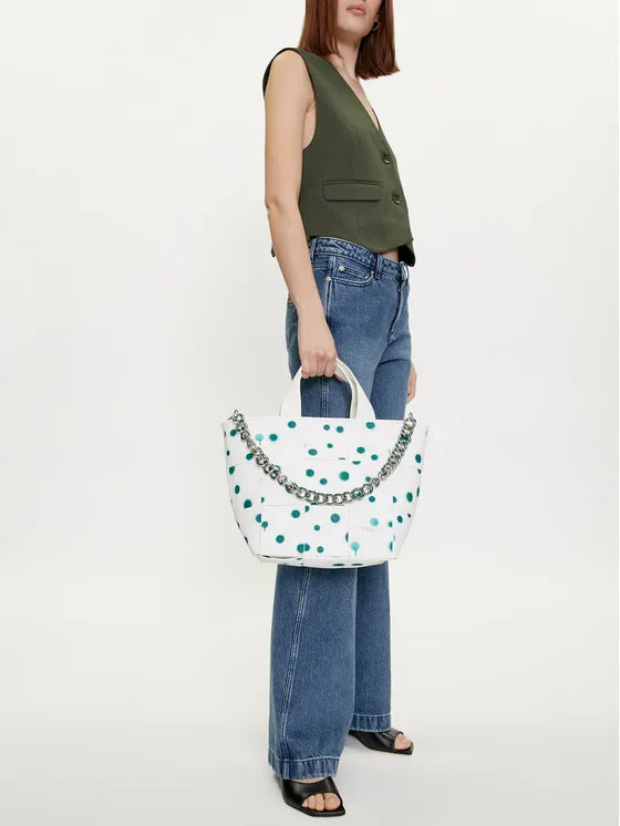 DESIGUAL Women's White Hand and Shoulder Bag with Chain Strap