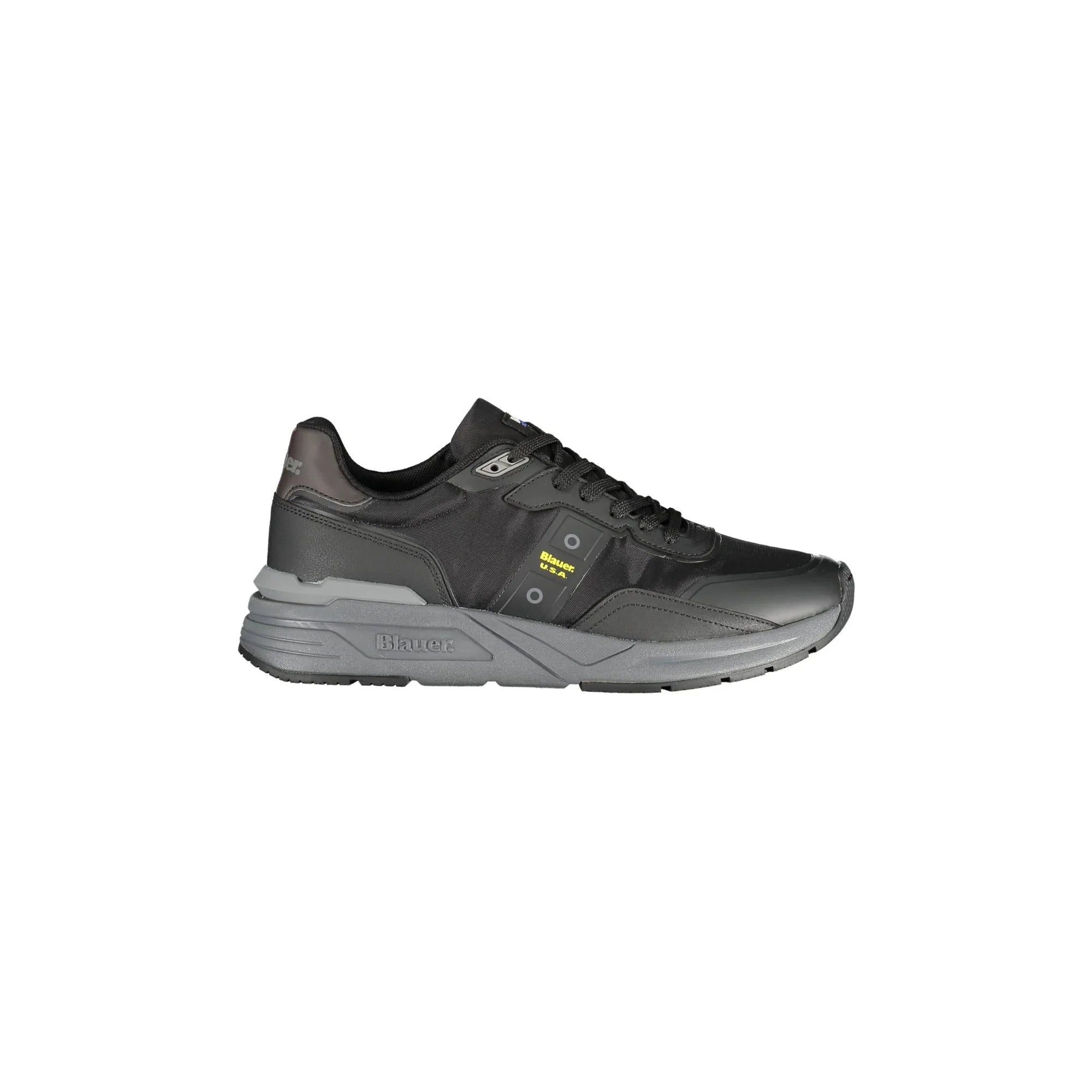 BLAUER Men's Black Sneakers with Contrast Details