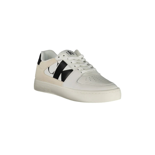 CALVIN KLEIN Men's White Sneakers with Contrast Details