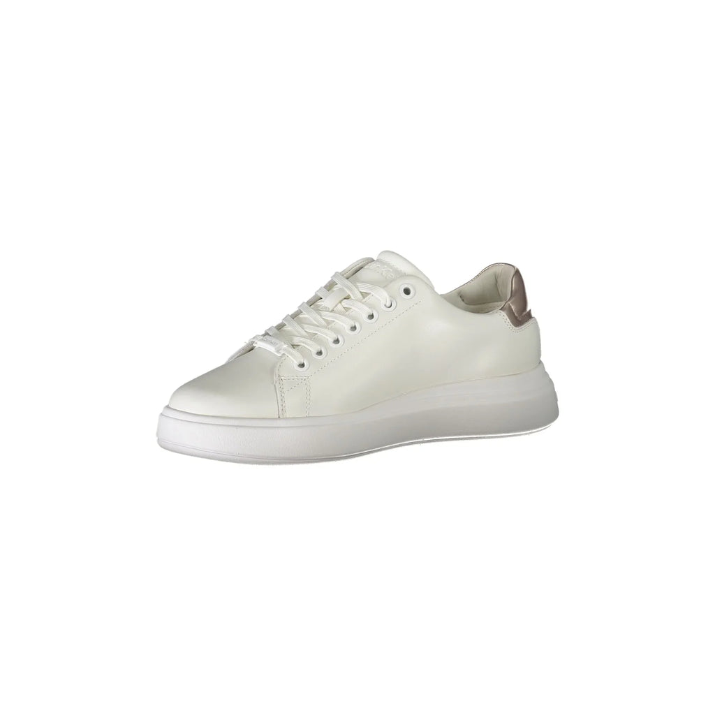 CALVIN KLEIN Scarpe Sneakers Donna Bianche con Dettagli a Contrasto