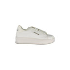 GAELLE PARIS Women's White Sneakers with Double Logo Laces