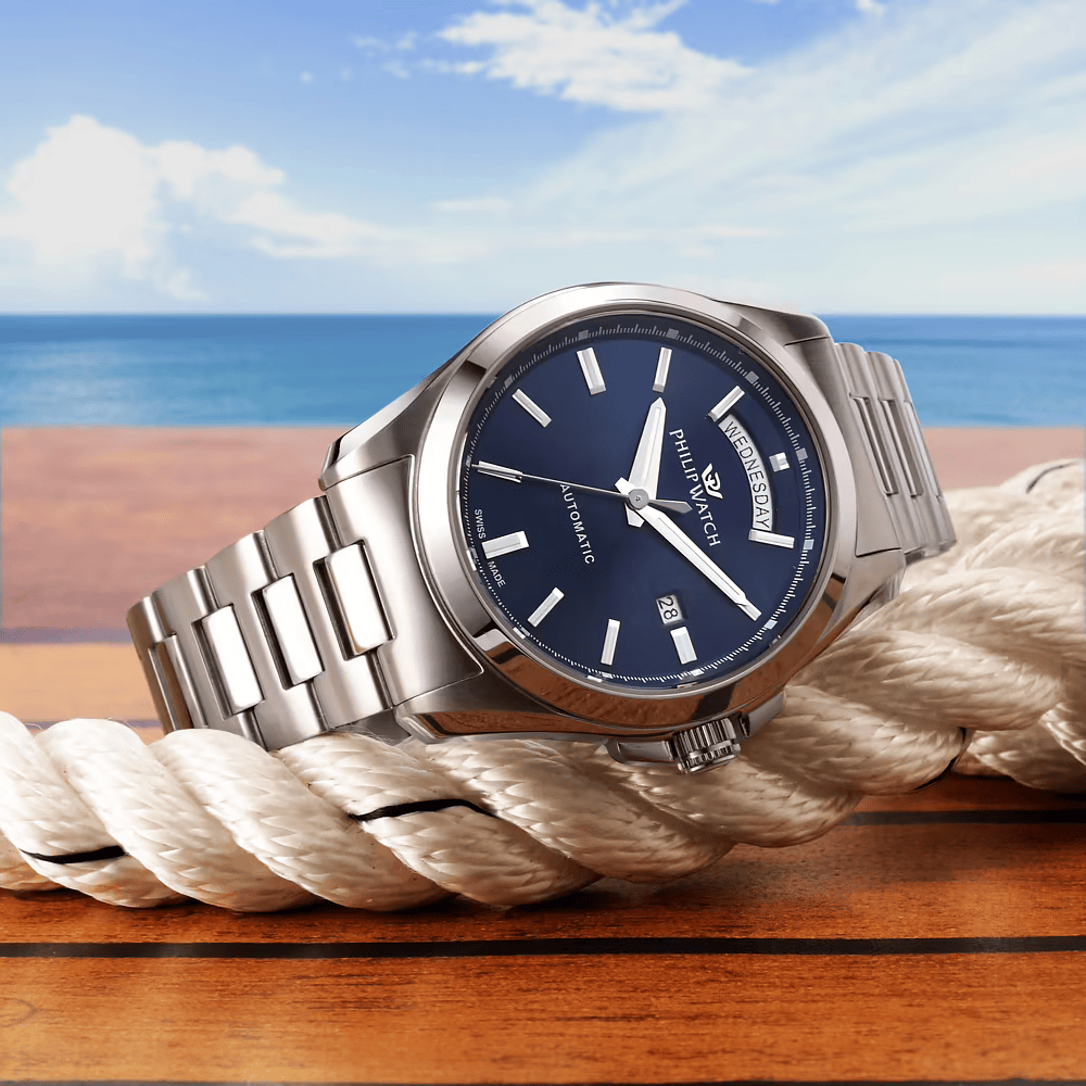 Philip Watch Amalfi Automatic R8223 day-date blue