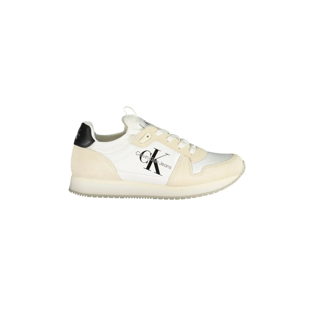 CALVIN KLEIN Scarpe Sneakers Donna Bianche con Dettagli a Contrasto