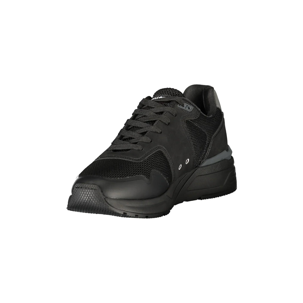 BLAUER Sneakers Uomo Nere con Lacci e Dettagli a Contrasto