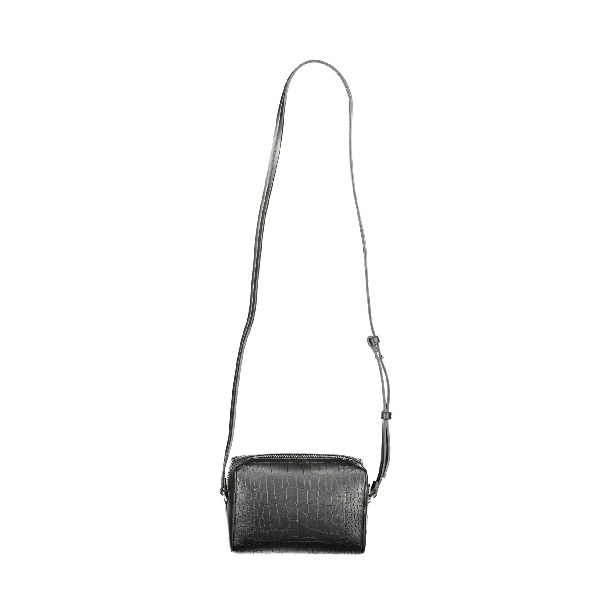 CALVIN KLEIN Women's Black Crossbody Bag with Zip and Contrast Details