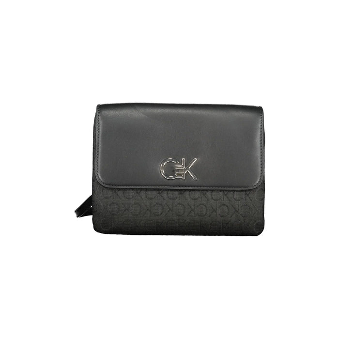Calvin Klein Women's Black Bag with Chain Handle and Removable Shoulder Strap
