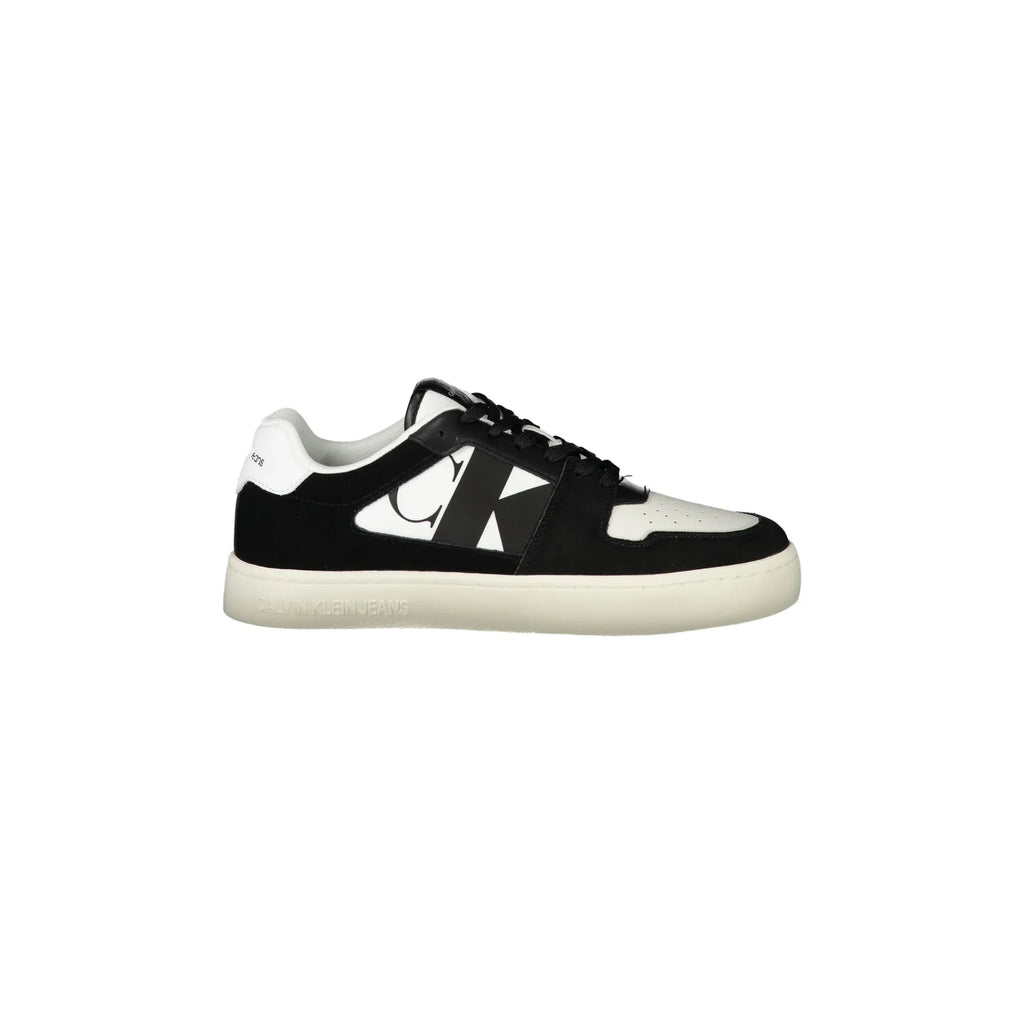 CALVIN KLEIN Scarpe Sneakers Uomo Bianche con Dettagli Neri e Plantare Removibile