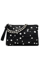 DESIGUAL Women's Black Polka Dot Handbag with Shoulder Strap and Chain