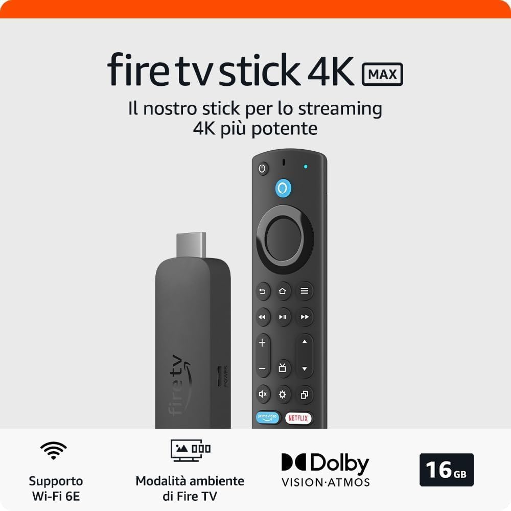 Amazon Fire TV Stick 4K MAX (Wi-Fi 6E) Alexa Voice Remote Android Dolby Vision