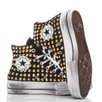 Black Gold Studded Platform Converse