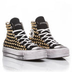 Black Gold Studded Platform Converse