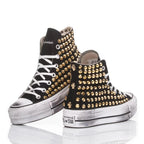 Black Gold Studded Platform Converse
