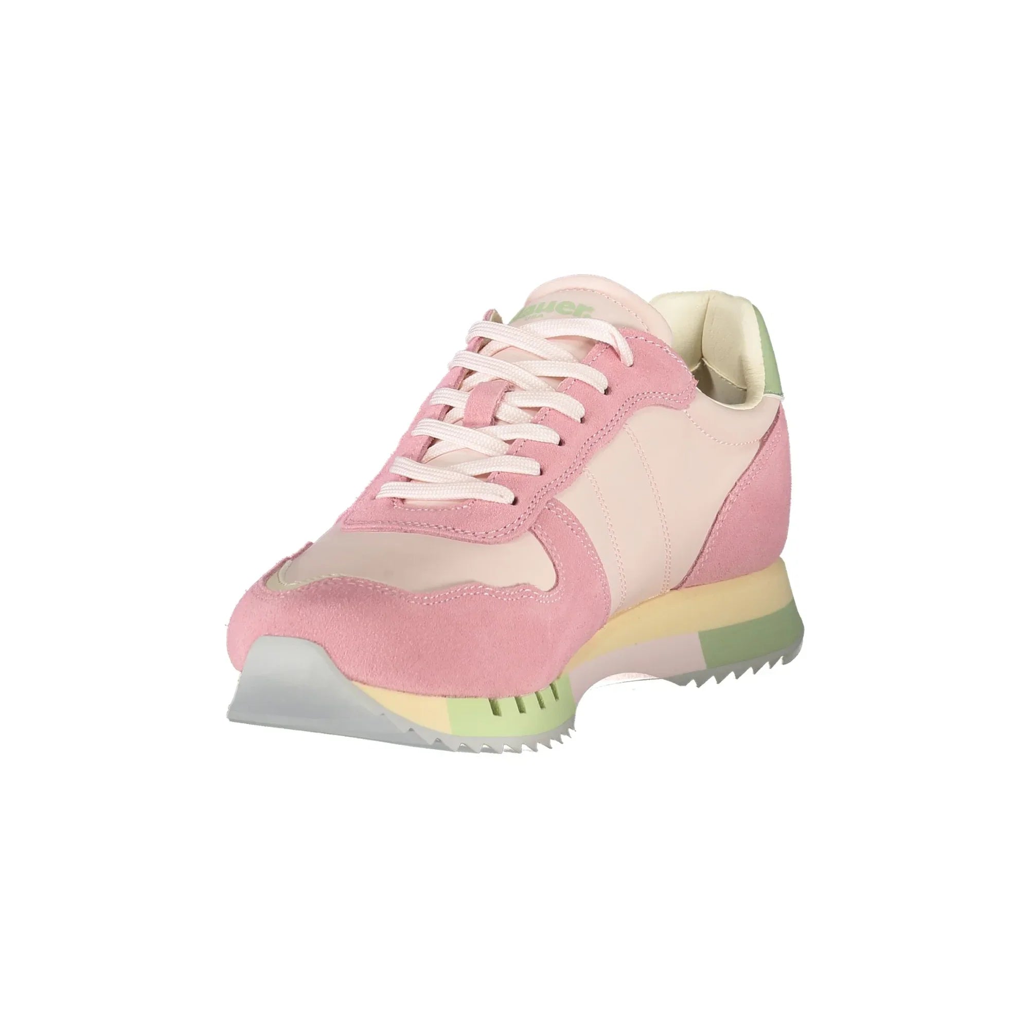 BLAUER Women's Pink Sneakers with Laces and Contrast Details