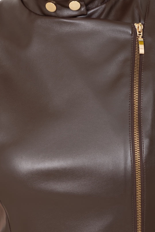 Eco-leather dress with zip No-nà - Sustainable and modern style