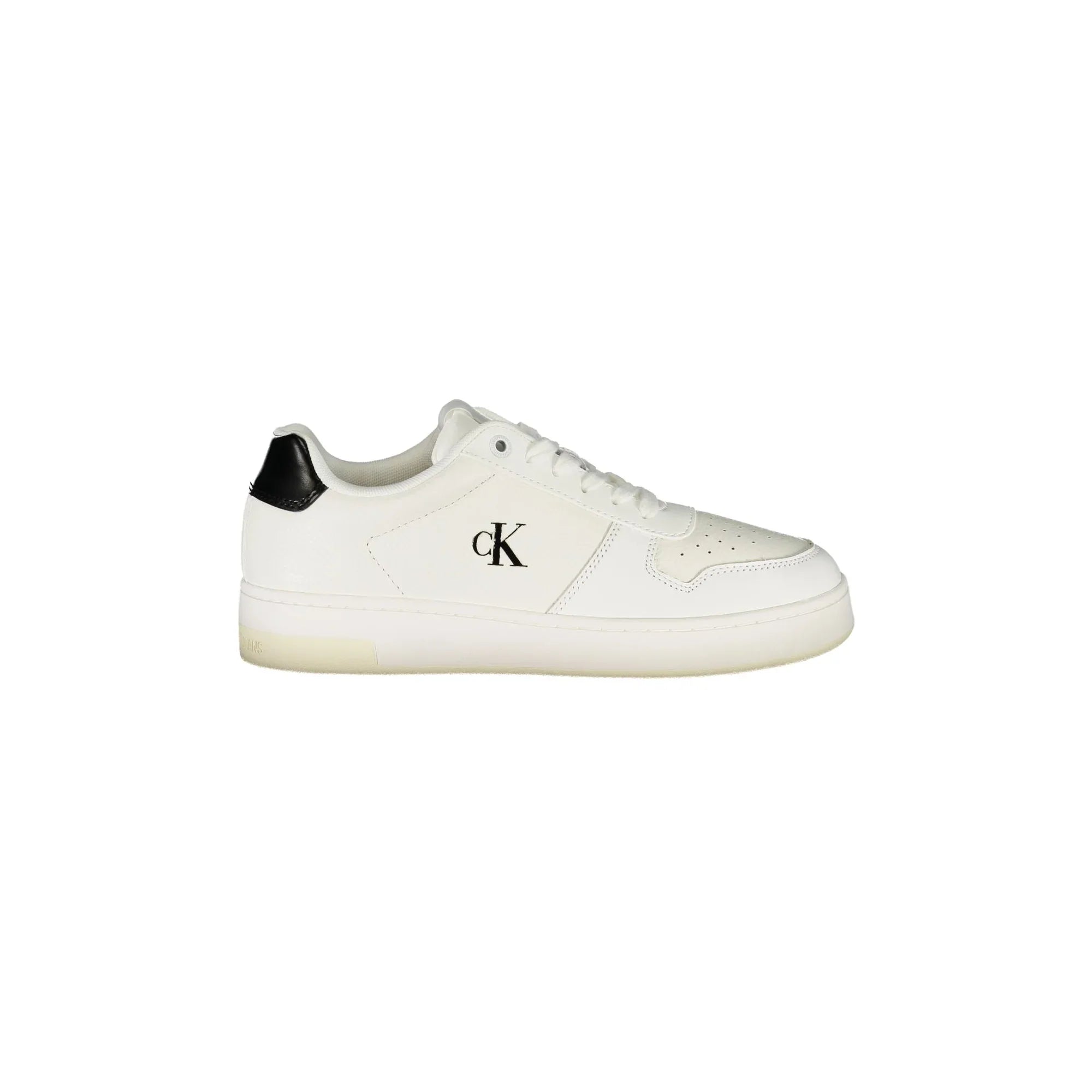 CALVIN KLEIN Women's White Sport Shoe with Black Details and Logo