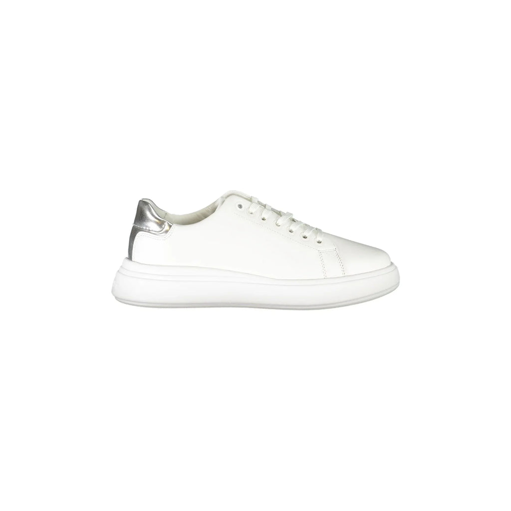 CALVIN KLEIN Scarpe Sneakers Donna Bianche con Dettagli a Contrasto