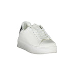 GAELLE PARIS Women's White Sneakers with Double Contrasting Laces