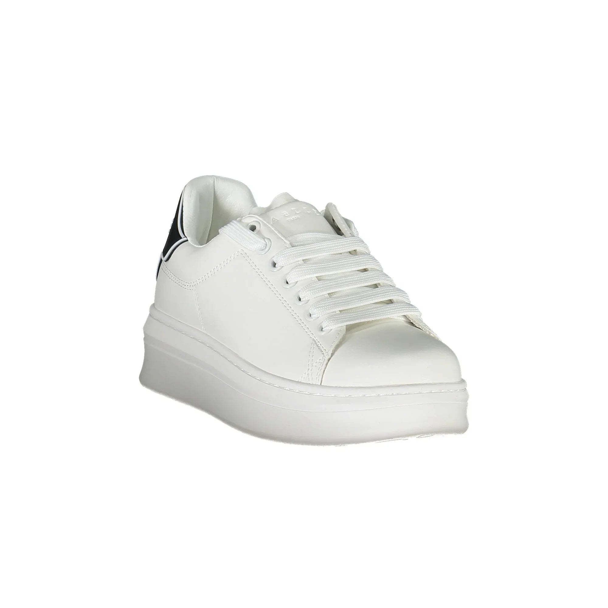 GAELLE PARIS Women's White Sneakers with Double Contrasting Laces