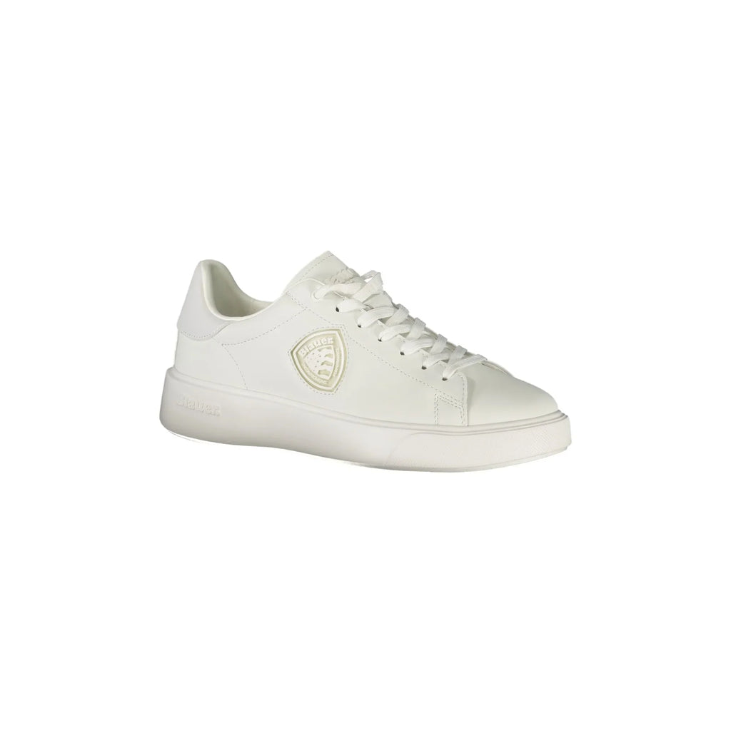 BLAUER Sneakers Uomo Bianche con Lacci e Dettagli a Contrasto