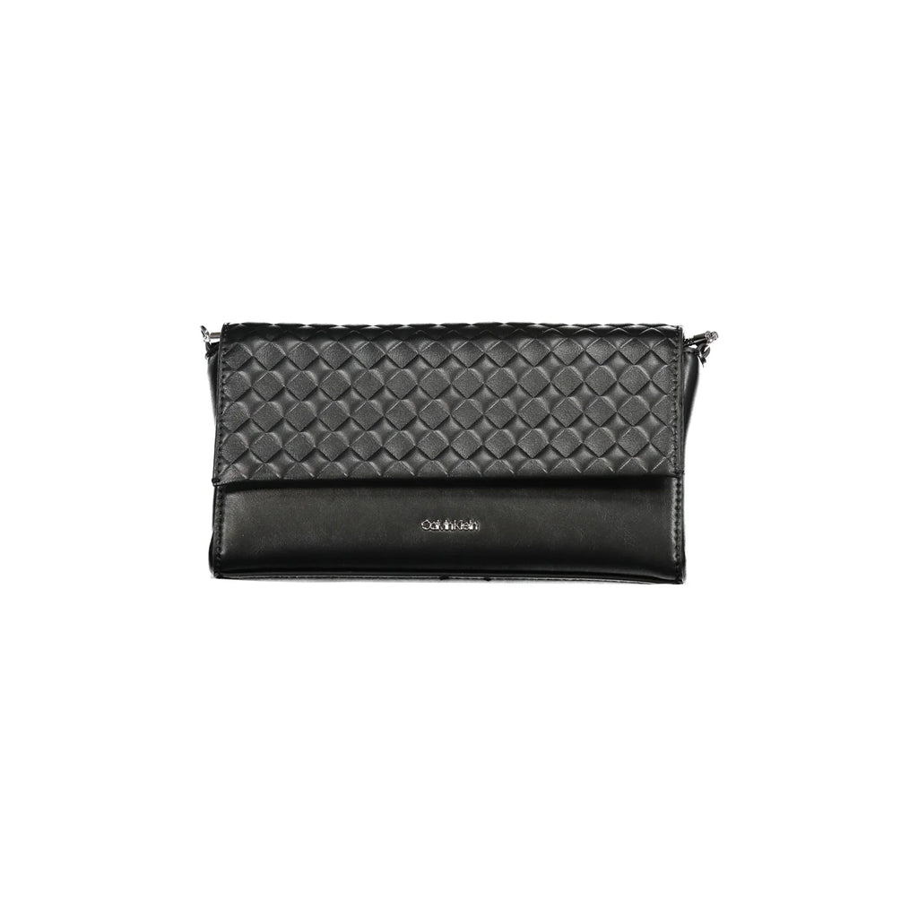 Calvin Klein Women's Black Crossbody Bag with Chain and Contrast Details