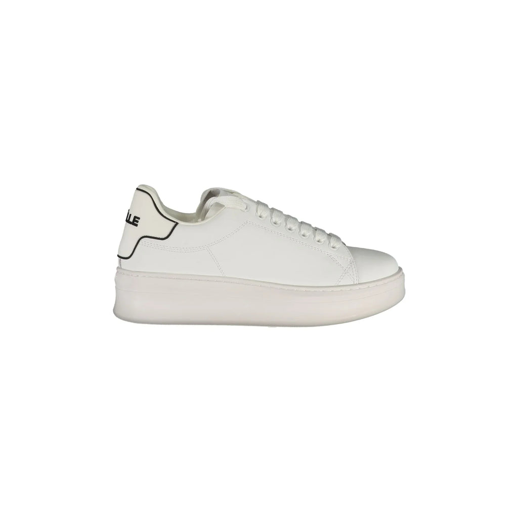 GAELLE PARIS Women's White Sneakers with Double Logo Laces